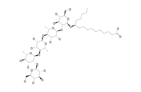 ARBORESINIC_ACID;(11-S)-HYDROXYHEXYDECANOIC_ACID-11-O-BETA-D-GLUCOPYRANOSYL-(2->1)-O-ALPHA-L-RHAMNOPYRANOSYL-(4->1)-O-ALPHA-L-RHAMNO