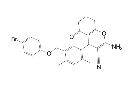 2-amino-4-{5-[(4-bromophenoxy)methyl]-2,4-dimethylphenyl}-5-oxo-5,6,7,8-tetrahydro-4H-chromene-3-carbonitrile