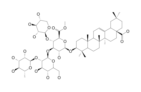 3-O-BETA-[RHAMNOPYRANOSYL-(1->2)-GLUCOPYRANOSYL-(1->3)-[XYLOPYRANOSYL-(1->4)]-(6-O-METHYL)-GLUCURONOPYRANOSYL]-OLEANOLIC-ACID