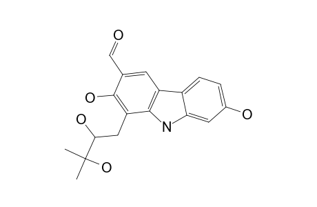 ClAUSINE-U;1-(2,3-DIHYDROXY-3-METHYLBUTAN-1-YL)-2,7-DIHYDROXY-3-FORMYLCARBAZOLE