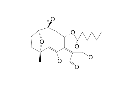 HIRSUTINOLIDE,1-DESOXY-8-A-HEXANOYLOXY-10-B-HYDROXY