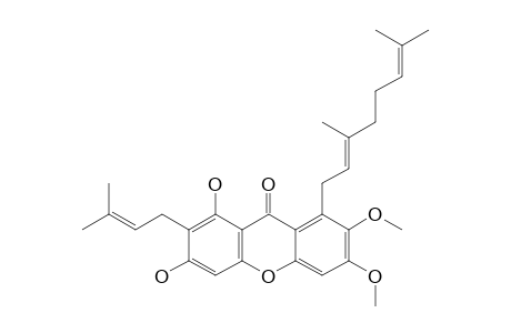 6-O-METHYL-COWANIN;(E)-1,3-DIHYDROXY-6,7-DIMETHOXY-2-(3-METHYLBUT-2-ENYL)-8-(3,7-DIMETHYL-2,6-OCTADIENYL)-XANTHONE