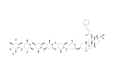 GYMNEPREGOSIDE-P;#10;12-O-(E)-CINNAMOYL-(20S)-PREGN-6-ENE-3-BETA,5-ALPHA,8-BETA,12-BETA,14-BETA,17-BETA,20-HEPTAOL-3-O-BETA-D-GLUCOPYRANOSYL-(1->4)-6-DEOXY-3-O