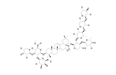 SCABEROSIDE-HH;3-O-BETA-[GALACTOPYRANOSYL-(1->2)-[XYLOPYRANOSYL-(1->3)]-(6-O-METHYL)-GLUCURONOPYRANOSYL]-ECHINOCYSTIC-ACID-28-O-XYLOPYRANOSYL-(1->