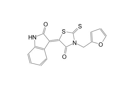 (3Z)-3-[3-(2-furylmethyl)-4-oxo-2-thioxo-1,3-thiazolidin-5-ylidene]-1,3-dihydro-2H-indol-2-one