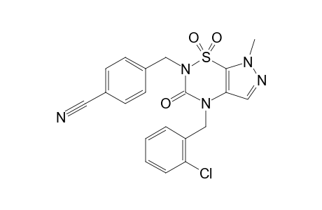 2-(PARA-CYANOBENZYL)-4-(ORTHO-CHLOROBENZYL)-7-METHYL-1,1,3-TRIOXO-2H,4H-PYRAZOLO-[4,5-E]-[1,2,4]-THIADIAZINE