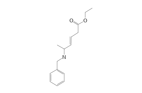 ETHYL-5-(N-BENZYLAMINO)-HEX-3-ENOATE;MAJOR