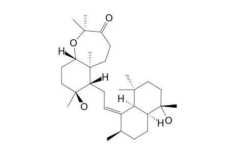 #3;SIPHOLENONE_E;(5A-S,6-S,7-S,9A-S)-7-HYDROXY-6-((E)-2-((2-R,4A-S,5-S,8A-R)-5-HYDROXY-2,5,8,8-TETRAMETHYLOCTAHYDRONAPHTHALEN-1-(2-H)-YLIDENE)-ETHYL)-2,2,5A,7-