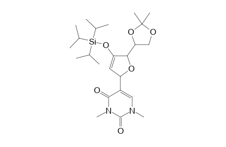 5-[2'-DEOXY-5',6'-O-(1-METHYLETHYLIDEN)-3'-O-[TRIS-(1-METHYLETHYL)-SILYL]-BETA-D-THREO-HEX-2'-ENOFURANOSYL]-1,3-DIMETHYL-2,4-(1H,3H)-PYRIMIDINDIONE