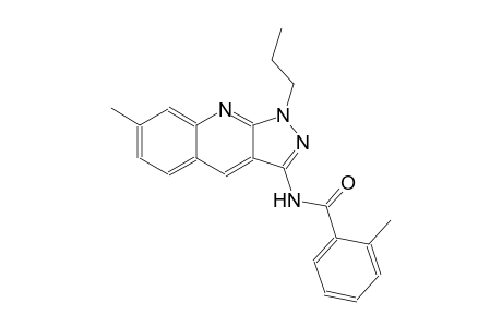 2-methyl-N-(7-methyl-1-propyl-1H-pyrazolo[3,4-b]quinolin-3-yl)benzamide