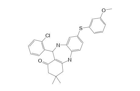 11-[(ORTHO-CHLORO)-PHENYL]-8-[(3-METHOXY)-PHENYLTHIO]-3,3-DIMETHYL-2,3,4,5,10,11-HEXAHYDRO-1H-DIBENZO-[B,E]-[1,4]-DIAZEPIN-1-ONE