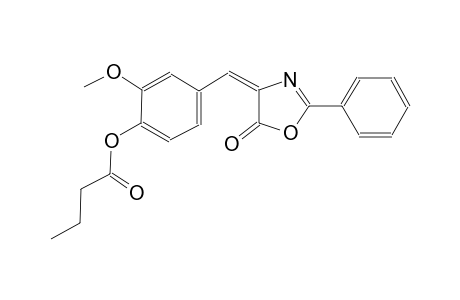 2-methoxy-4-[(E)-(5-oxo-2-phenyl-1,3-oxazol-4(5H)-ylidene)methyl]phenyl butyrate