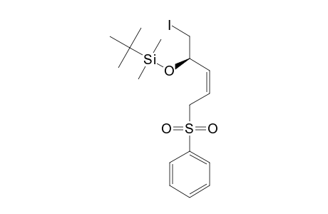 (-)-(2S,3Z)-5-BENZENESULFONYL-1-IODO-2-TERT.-BUTYLDIMETHYLSILYLOXY-PENT-3-ENE