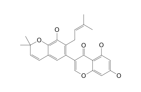 5,7,3'-TRIHYDROXY-2'-(3-METHYLBUT-2-ENYL)-4',5'-(3,3-DIMETHYLPYRANO)-ISOFLAVONE