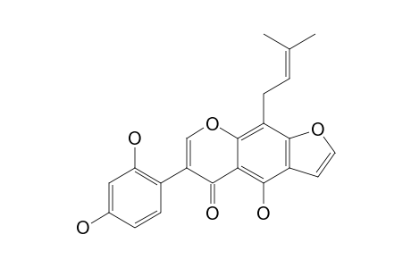 ERYSENEGALENSEIN-K;5,2',4'-TRIHYDROXY-8-(GAMMA,GAMMA-DIMETHYLALLYL)-FURANO-[4'',5'':6,7]-ISOFLAVONE