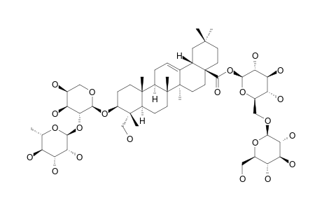 #3;NIGELLOSIDE-C;3-O-ALPHA-L-RHAMNOPYRANOSYL-(1->2)-BETA-D-XYLOPYRANOSYL-HEDERAGENIN-28-BETA-D-GLUCOPYRANOSYL-(1->6)-BETA-D-GLUCOPYRANOSYLESTER