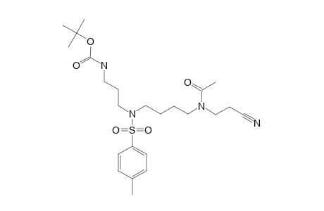 4-ACETYL-12-[(TERT.-BUTOXYCARBONYL)-AMINO]-9-TOSYL-4,9-DIAZADODECANITRILE