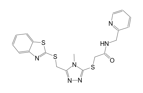 2-({5-[(1,3-benzothiazol-2-ylsulfanyl)methyl]-4-methyl-4H-1,2,4-triazol-3-yl}sulfanyl)-N-(2-pyridinylmethyl)acetamide