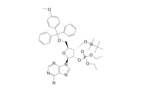 3'-O-TERT.-BUTYL-DIMETHYLSILYL-5'-O-PARA-METHOXYTRITYL-ADENOSINE-DIETHYL-2'-PHOSPHATE