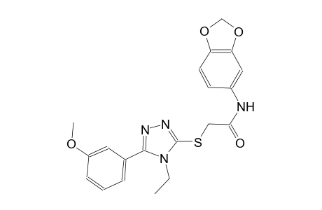 N-(1,3-benzodioxol-5-yl)-2-{[4-ethyl-5-(3-methoxyphenyl)-4H-1,2,4-triazol-3-yl]sulfanyl}acetamide