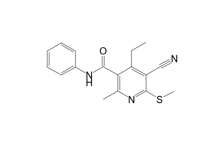 5-Cyano-4-ethyl-2-methyl-6-(methylsulfanyl)-N-phenylnicotinamide