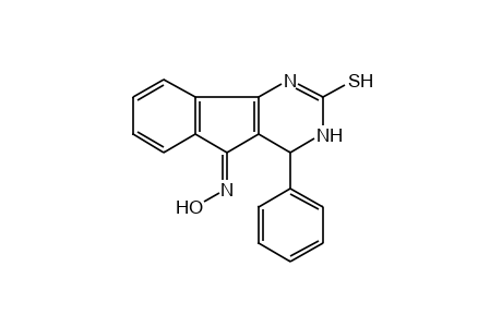 2-MERCAPTO-4-PHENYL-3H-INDENO[1,2-d]PYRIMIDIN-5(4H)-ONE, OXIME