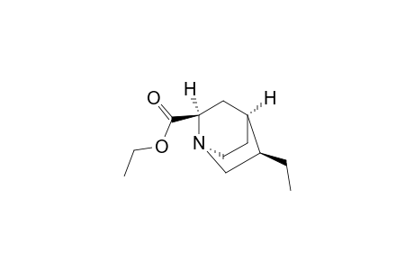 1-Azabicyclo[2.2.2]octane-2-carboxylic acid, 5-ethyl-, ethyl ester, [1S-(1.alpha.,2.alpha.,4.alpha.,5.beta.)]-