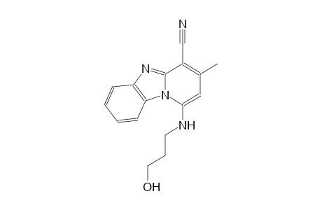 1-[(3-hydroxypropyl)amino]-3-methylpyrido[1,2-a]benzimidazole-4-carbonitrile