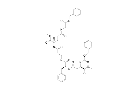 BENZYL-[(2R)-N-BENZYLOXYCARBONYL-ALPHA-METHYLASPARTYL]-BETA-(2S)-PHENYLALANYL-BETA-ALANYL-[ALPHA-METHYL-(2R)-GLUTAMYL]-GAMMA-GLYCINATE-TRIESTER