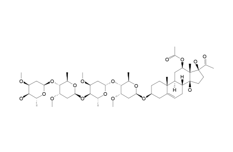 #3;12-O-ACETYL-PERGULARIN-3-O-ALPHA-L-CYMAROPYRANOSYL-(1->4)-BETA-D-CYMAROPYRANOSYL-(1->4)-ALPHA-L-CYMAROPYRANOSYL-(1->4)-BETA-D-CYMAROPYRANOSIDE