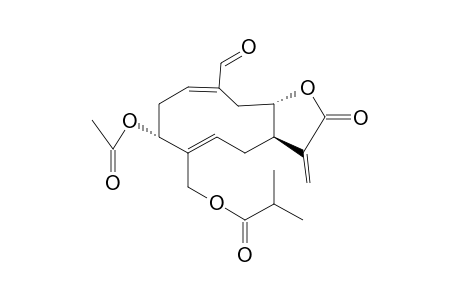 (3R*,7R*,8S*)-MELAMPA-1(10),4,11(13)-TRIEN-12,8-OLIDE,3-ACETOXY-15-ISOBUTANOYLOXY-A