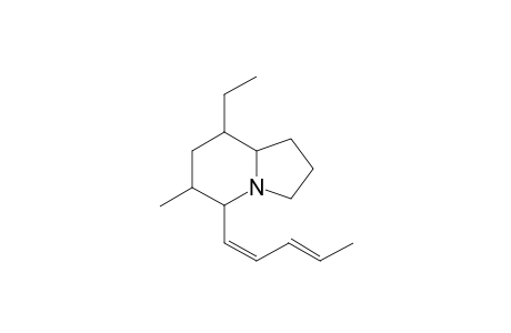 8-Ethyl-5-(pentadien-1'-yl)-6-methylindolizidine