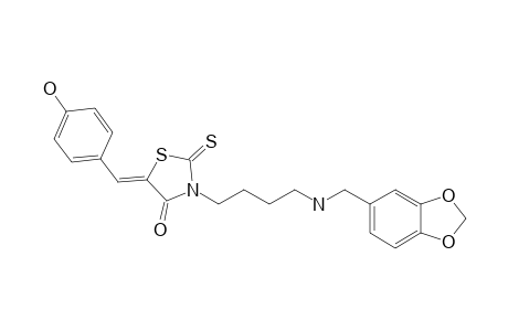 (5Z)-3-[4-(1,3-BENZODIOXOL-5-YLMETHYLAMINO)-BUTYL]-5-(4-HYDROXY-BENZYLIDENE)-2-THIOXO-1,3-THIAZOLIDIN-4-ONE