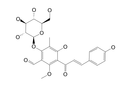 3'-FORMYL-6',4-DIHYDROXY-2'-METHOXY-5'-METHYL-CHALCONE-4'-O-BETA-D-GLUCOPYRANOSIDE