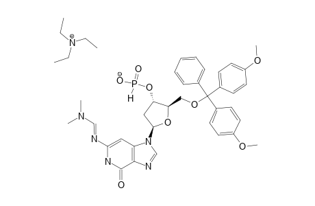 #10C;1-[2'-DEOXY-5'-O-(4,4'-DIMETHOXYTRITYL)-BETA-D-ERYTHRO-PENTOFURANOSYL]-6-([(DIMETHYLAMINO)-METHYLIDENE]-AMINO)-1H-IMIDAZO-[4,5-C]-PYRIDIN-4(5H)-ONE-3'-