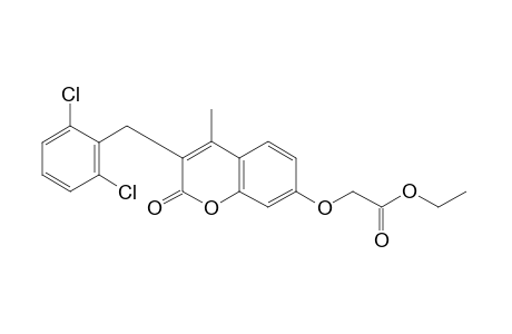 {[3-(2,6-dichlorobenzyl)-4-methyl-2-oxo-2H-1-benzopyran-7-yl]oxy}acetic acid, ethyl ester