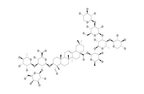 MOMORDICA-SAPONIN-I;3-O-BETA-[GALACTOPYRANOSYL-(1->2)-[RHAMNOPYRANOSYL-(1->3)]-GLUCURONOPYRANOSYL]-GYPSOGENIN-28-O-XYLOPYRANOSYL-(1->3)-GLUCOPYRA