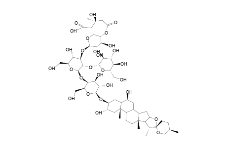 25S-5alpha-SPIROSTAN-2alpha,3beta,6beta-TRIOL 3-O-beta-D-GLUCOPYRANOSYL-(1-2)-O-(4-O-(3S)-3-HYDROXY-3-METHYLGLUTAROYL-beta-D-XYLOPYRANOSYL-(1-3))-O-beta-D-GLUCOPYRANOSYL-(1-4)-beta-D-GALACTOPYRANOSIDE