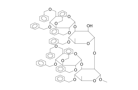 METHYL 4-O-BENZYL-2-O-[4-O-BENZYL-3-O-(2,3,4,6-TETRA-O-BENZYL-ALPHA-D-GLUCOPYRANOSYL)-ALPHA-L-RHAMNOPYRANOSYL]-3-O-(2,3,4,6-TETRA-O-BENZYL-ALPHA-D-GLUCOPYRANOSYL)-ALPHA-L-RHAMNOPYRANOSIDE