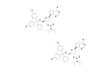 7-[2'-DEOXY-5'-O-(4,4'-DIMETHOXYTRITYL)-BETA-D-ERYTHRO-PENTOFURANOSYL]-4-(METHYLAMINO)-7H-PYRAZOLO-[2,3-D]-PYRIMIDINE-3'-[METHYL-N,N-DIISOPROPYL-PHOSPORAMIDITE