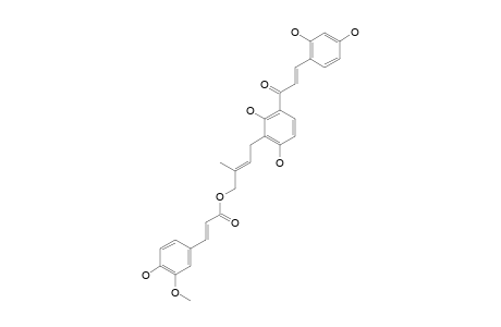 GEMICHALCONE_C;3'-[GAMMA-HYDROXYMETHYL-(Z)-GAMMAMETHYLALLYL]-2',4',2,4-TETRAHYDROXYCHALCONE_11'-O-FERULATE