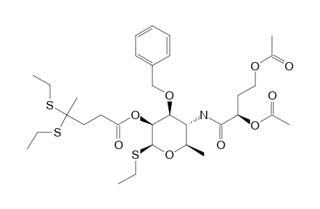 ETHYL-3-O-BENZYL-4-(2,4-DI-O-ACETYL-3-DEOXY-L-GLYCERO-TETRONAMIDO)-4,6-DIDEOXY-2-O-(4,4-DITHIOETHYL)-PENTANOYL-1-THIO-BETA-D-MANNOPYRANOSIDE