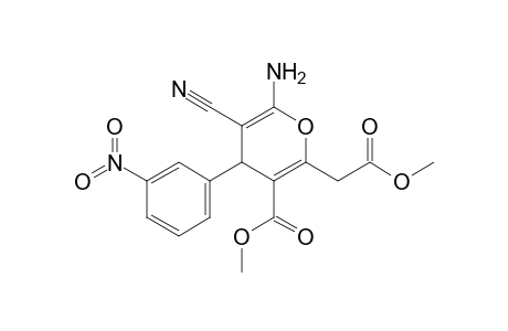 6-Amino-5-cyano-2-(2-keto-2-methoxy-ethyl)-4-(3-nitrophenyl)-4H-pyran-3-carboxylic acid methyl ester