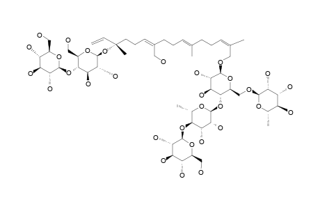 #1;HAB-1;CAPIONOSIDE-XVIII;3-O-BETA-D-GLUCOPYRANOSYL-(1->4)-BETA-D-GLUCOPYRANOSYL-17,19-DIHYDROXY-6E,10E,14Z-(3S)-GERANYL-LINALOOL-17-O-BETA-D-GLUCOPYRANOSYL-(