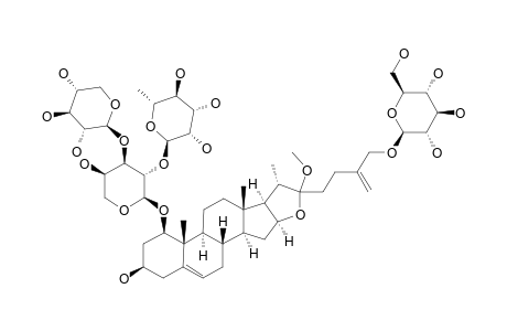 #5;26-O-BETA-D-GLUCOPYRANOSYL-22-O-METHYL-FUROSTA-5,25(27)-DIENE-1-BETA,3-BETA,22-XI,26-TETROL-1-O-[O-ALPHA-L-RHAMNOPYRANOSYL-(1->2)-O-[BETA-D-XYLOPYRANOSYL-(1