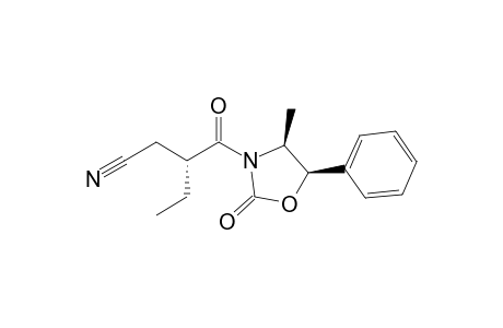 (3R)-3-[(4S,5R)-2-keto-4-methyl-5-phenyl-oxazolidine-3-carbonyl]valeronitrile