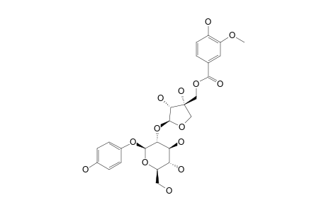 SEGUINOSIDE-E;2'-O-BETA-D-APIOFURANOSYLARBUTIN-5''-O-(4'''-HYDROXY-3'''-METHOXY)-BENZOIC-ACID-ESTER