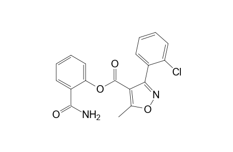 3-(o-chlorophenyl)-5-methyl-4-isoxazolecarboxylic acid, o-carbamoylphenyl ester