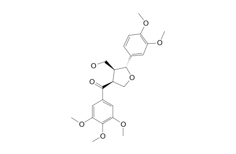 (-)-HERNONE;(2R,3S,4R)-(-)-3-HYDROXYMETHYL-4-(3'',4'',5''-TRIMETHOXYBENZOYL)-2-(3',4'-DIMETHOXYPHENYL)-TETRAHYDROFURAN