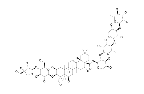 3-O-[BETA-D-APIOFURANOSYL-(1->4)-BETA-D-GLUCOPYRANOSYL]-28-O-[ALPHA-L-RHAMNOPYRANOSYL-(1->3)-BETA-D-XYLOPYRANOSYL-(1->4)-ALPHA-L-RHAMNOPYRANOSYL-(1